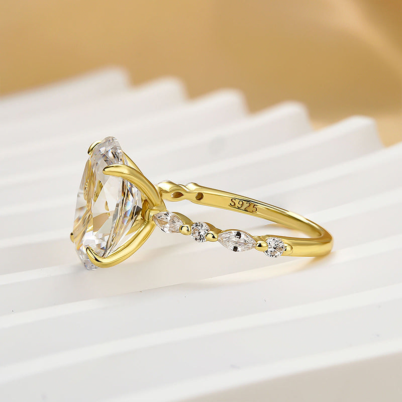 Louily Unique Oval Cut Engagement Ring In Sterling Silver - louilyjewelry