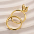 Louily Moissanite 4.5 Ct Radiant Cut Yellow Gold Wedding Ring Set with Wide Band - louilyjewelry