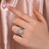 Moissanite 3.0 Ct Cushion Cut Insert Wedding Ring Set With Jacket Stack Wedding Band - louilyjewelry