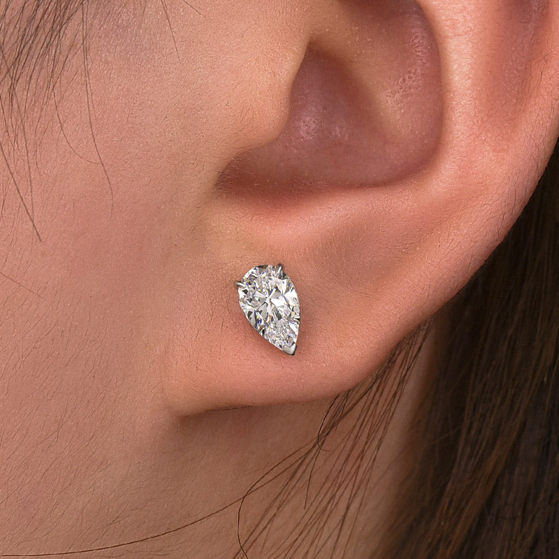 Louily Classic Moissanite Pear Cut Earrings In Sterling Silver - louilyjewelry