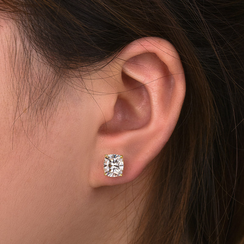 Louily Moissanite Cushion Cut Women's Stud Earrings - louilyjewelry