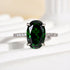 Louily Classic Oval Cut Emerald Green Simulated Diamond Engagement Ring In Sterling Silver - louilyjewelry