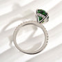 Louily Classic Oval Cut Emerald Green Simulated Diamond Engagement Ring In Sterling Silver - louilyjewelry