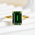 Louily Classic Yellow Gold Emerald Cut Engagement Ring In Sterling Silver - louilyjewelry