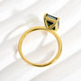 Louily Classic Yellow Gold Emerald Cut Engagement Ring In Sterling Silver - louilyjewelry