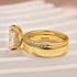 Moissanite 3.5 Ct Radiant Cut Yellow Gold Wedding Ring Set with Wide Wedding Band - louilyjewelry
