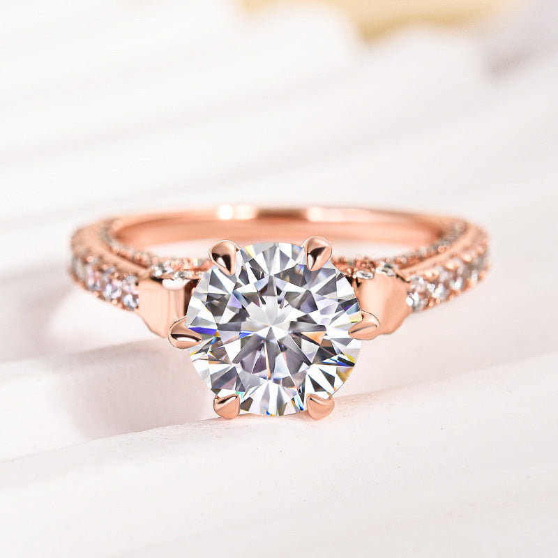 Louily Moissanite Bow Base Design 2.0 Carat Engagement Ring - louilyjewelry