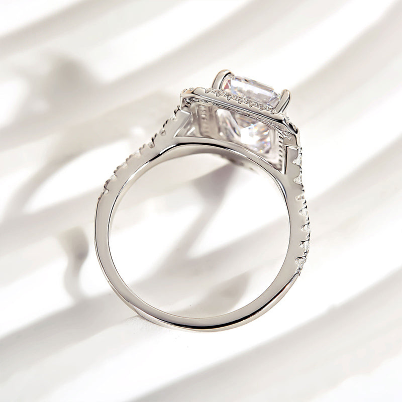 Louily Classic Split Shank Halo Radiant Cut Engagement Ring - louilyjewelry
