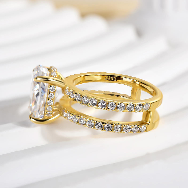 Louily Special Oval Cut Split Shank DesigncEngagement Ring - louilyjewelry