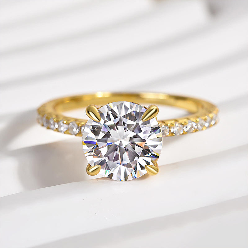 Louily Classic Round Cut Engagement Ring In Sterling Silver - louilyjewelry