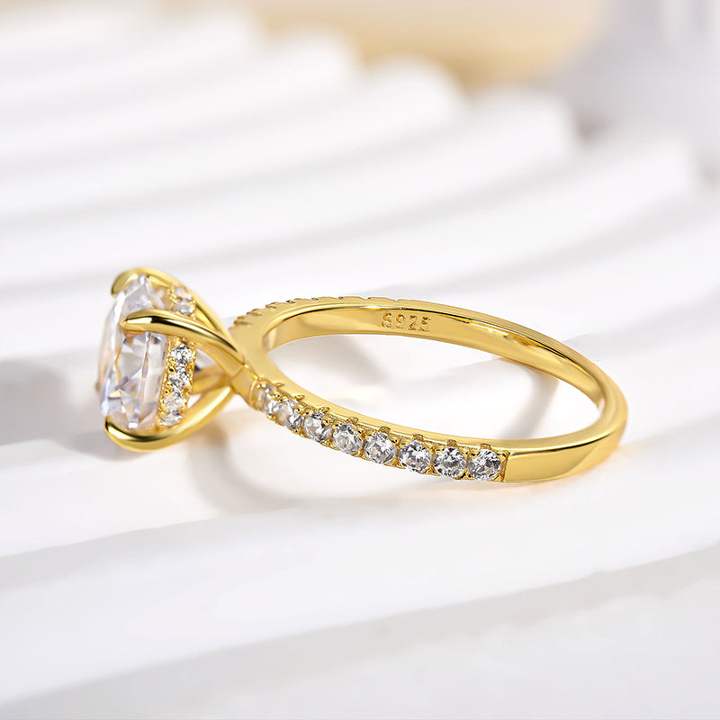 Louily Classic Round Cut Engagement Ring In Sterling Silver - louilyjewelry