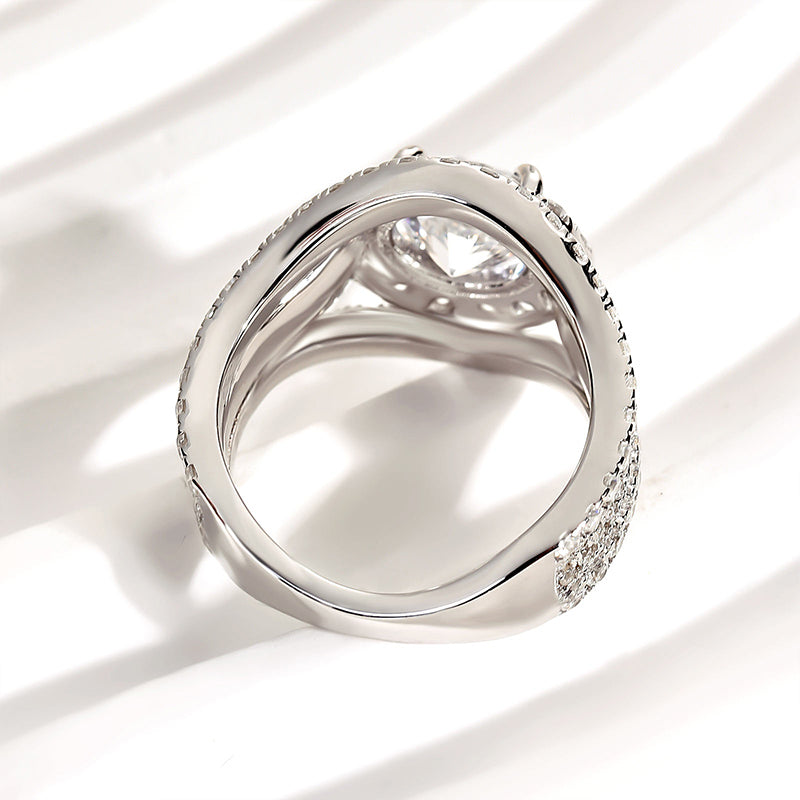 Louily Timeless Split Shank Halo Round Cut Engagement Ring - louilyjewelry