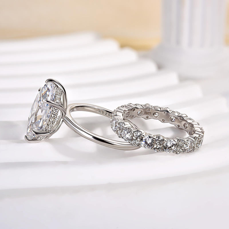 Louily Special 3.0Ct Marquise Cut Wedding Set - louilyjewelry