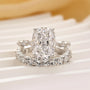 5.0Ct Cushion Cut Engagement Ring With Classic Wedding Band - louilyjewelry