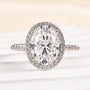 Louily Moissanite 4.5 Carat Halo Oval Cut Engagement Ring - louilyjewelry