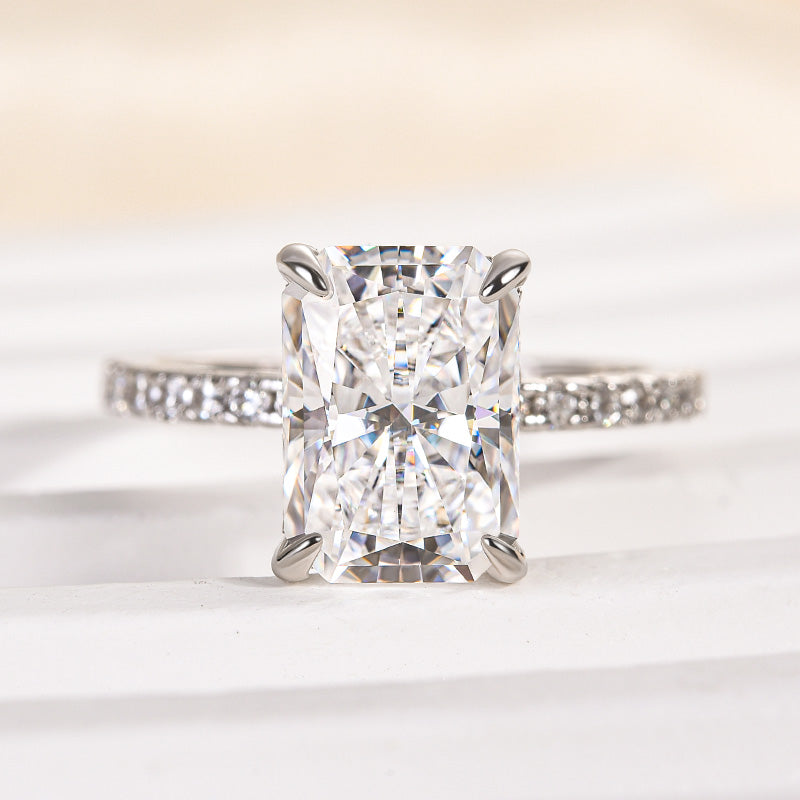 Louily Moissanite 3.5 Carat Radiant Cut Engagement Ring - louilyjewelry