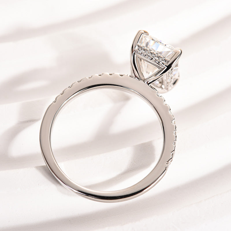 Louily Moissanite 3.5 Carat Radiant Cut Engagement Ring - louilyjewelry