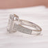 Moissanite Halo Three Shank 3.5Ct Radiant Cut White Gold Engagement Ring - louilyjewelry