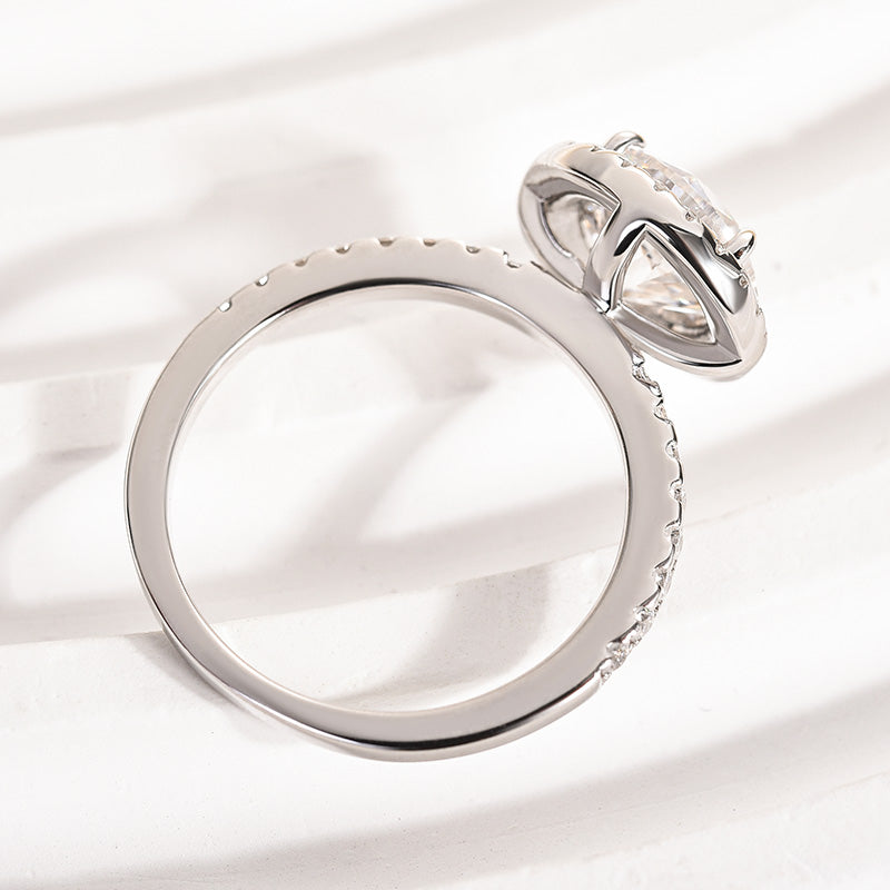 Louily Moissanite 2.0 Carat Halo Round Cut Engagement Ring - louilyjewelry