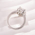 Moissanite Halo Three Shank 3.5Ct Radiant Cut White Gold Engagement Ring - louilyjewelry