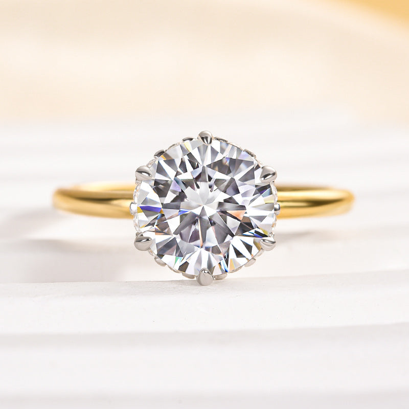 Louily Precious Moissanite Two-tone 2.0 Carat Engagement Ring - louilyjewelry