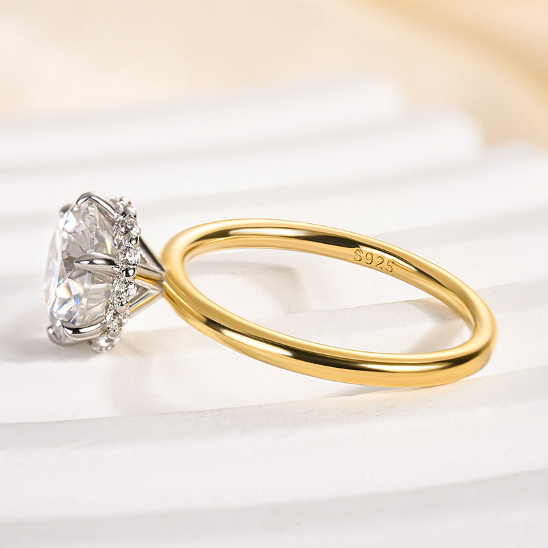 Louily Precious Moissanite Two-tone 2.0 Carat Engagement Ring - louilyjewelry