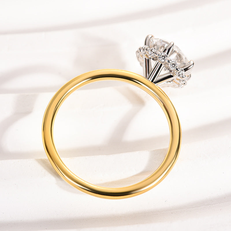 Louily Precious Moissanite Two-tone 2.0 Carat Engagement Ring - louilyjewelry