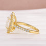 Moissanite 2.5 Ct Halo Pear Cut Yellow Gold Travel Ring - louilyjewelry