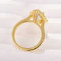 Moissanite 2.5 Ct Halo Pear Cut Yellow Gold Travel Ring - louilyjewelry