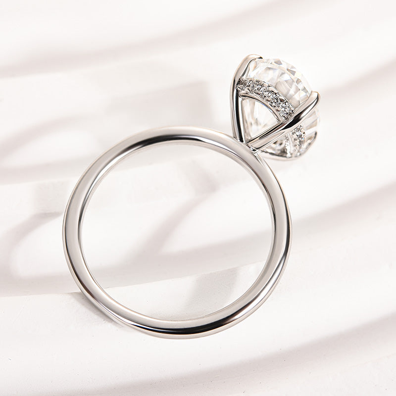 Louily Moissanite Classic 4.0 Carat Oval Cut Engagement Ring - louilyjewelry