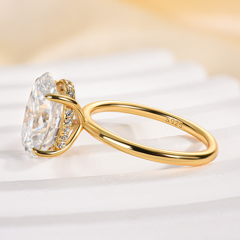 Louily Moissanite Classic 4.0 Carat Oval Cut Engagement Ring - louilyjewelry