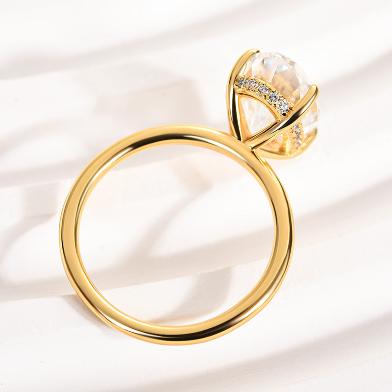 Louily Moissanite Classic 4.0 Carat Oval Cut Engagement Ring - louilyjewelry