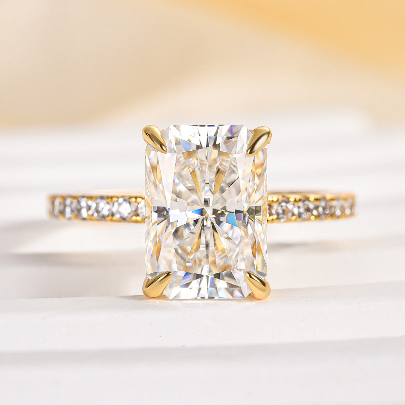 Louily Moissanite 3.5 Carat Radiant Cut Engagement Ring - louilyjewelry