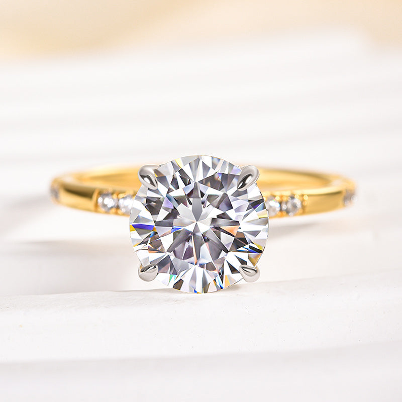 Louily Elegant Moissanite Two-tone 2.0 Carat Engagement Ring - louilyjewelry