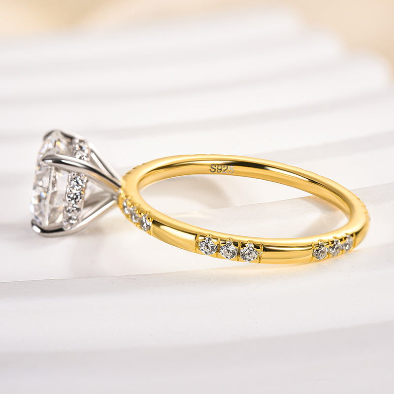 Louily Elegant Moissanite Two-tone 2.0 Carat Engagement Ring - louilyjewelry