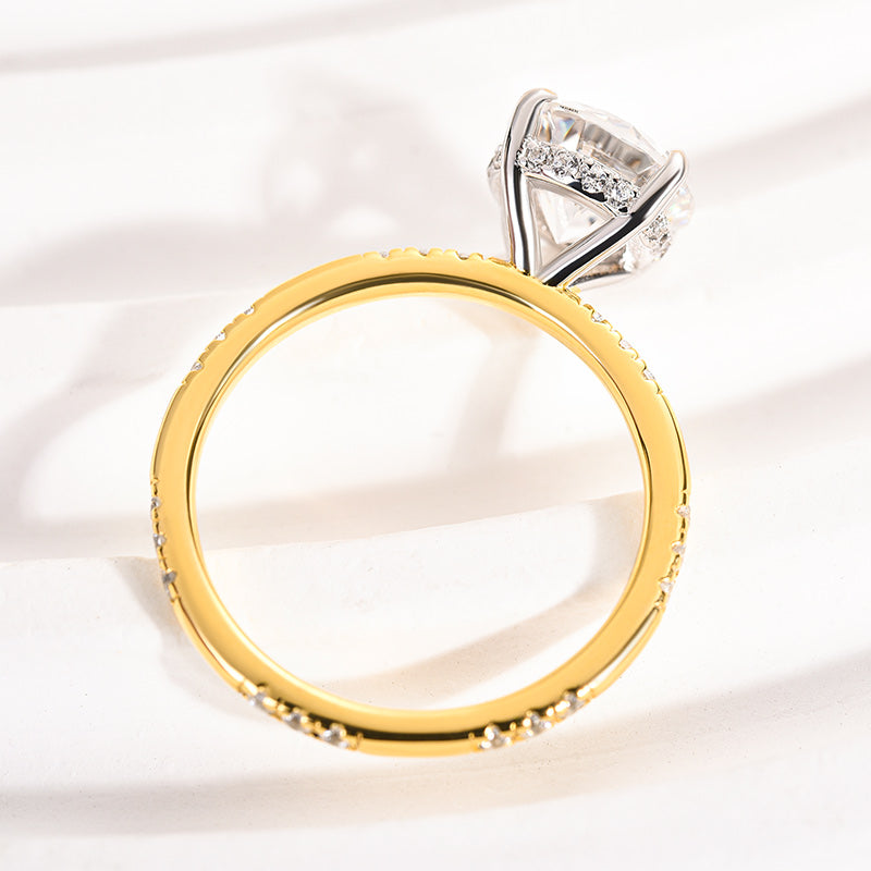 Louily Elegant Moissanite Two-tone 2.0 Carat Engagement Ring - louilyjewelry