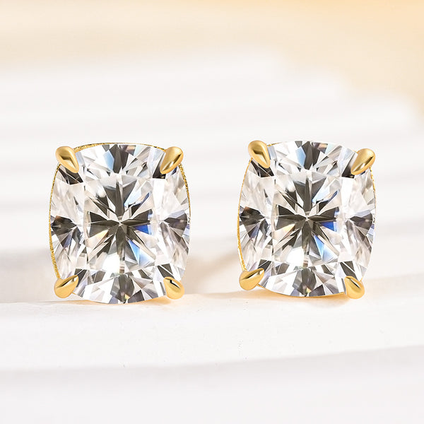 Louily Moissanite Cushion Cut Women's Stud Earrings