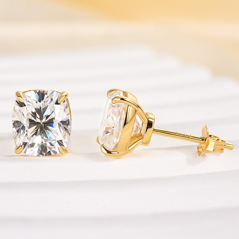 2.0Ct Classic Cushion Cut Women's Stud Earrings In Sterling Silver