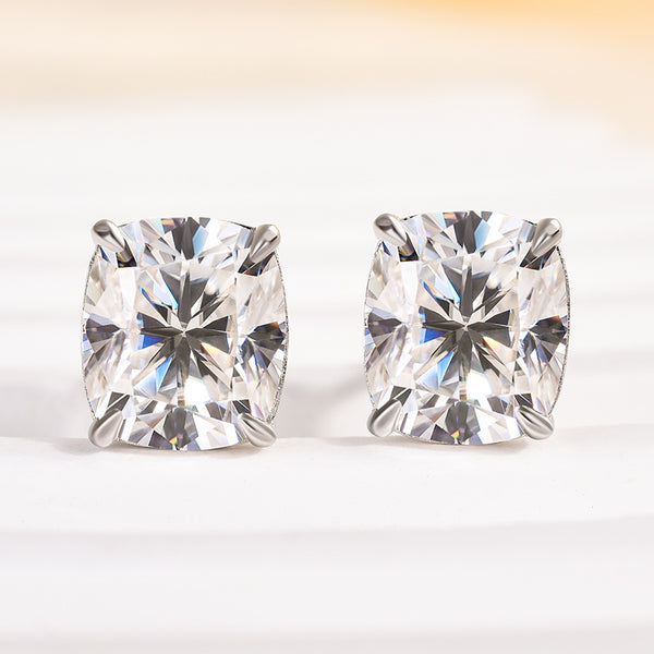 Louily Moissanite Cushion Cut Women's Stud Earrings