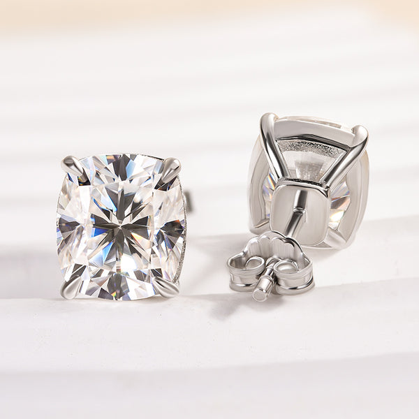 Louily Moissanite Cushion Cut Women's Stud Earrings