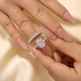 5.0Ct Cushion Cut Engagement Ring With Classic Wedding Band - louilyjewelry