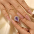 Louily Luxurious Double Halo Pear Cut Aquamarine Blue/Purple Engagement Ring In Sterling Silver - louilyjewelry