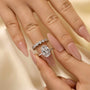 2PC 4.5Ct Oval Cut Engagement Ring With Round Cut Full Eternity Wedding Band - louilyjewelry