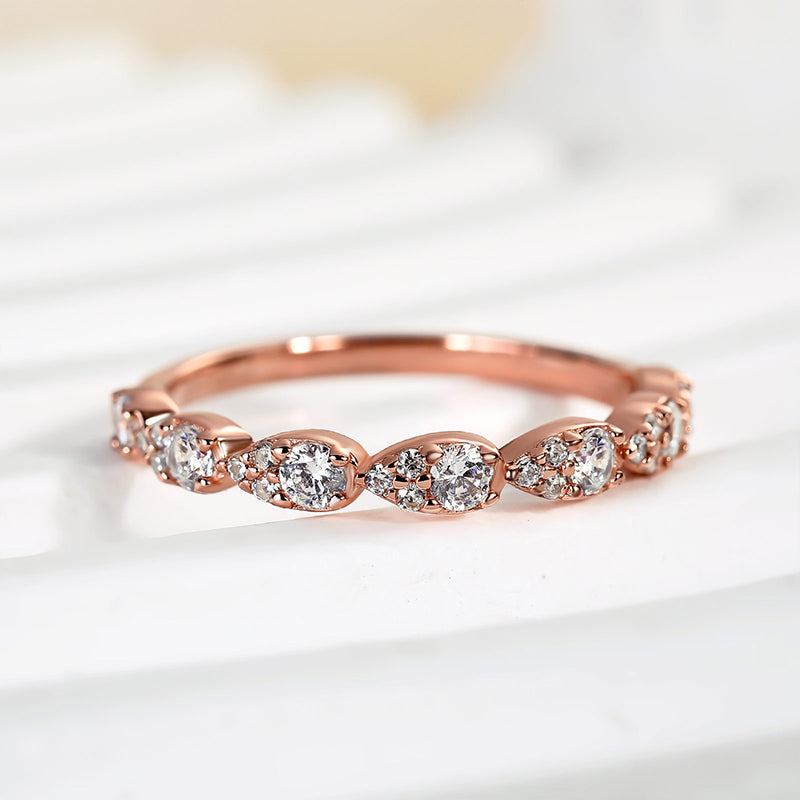 Louily Pear Shape Design Women's Wedding Band - louilyjewelry