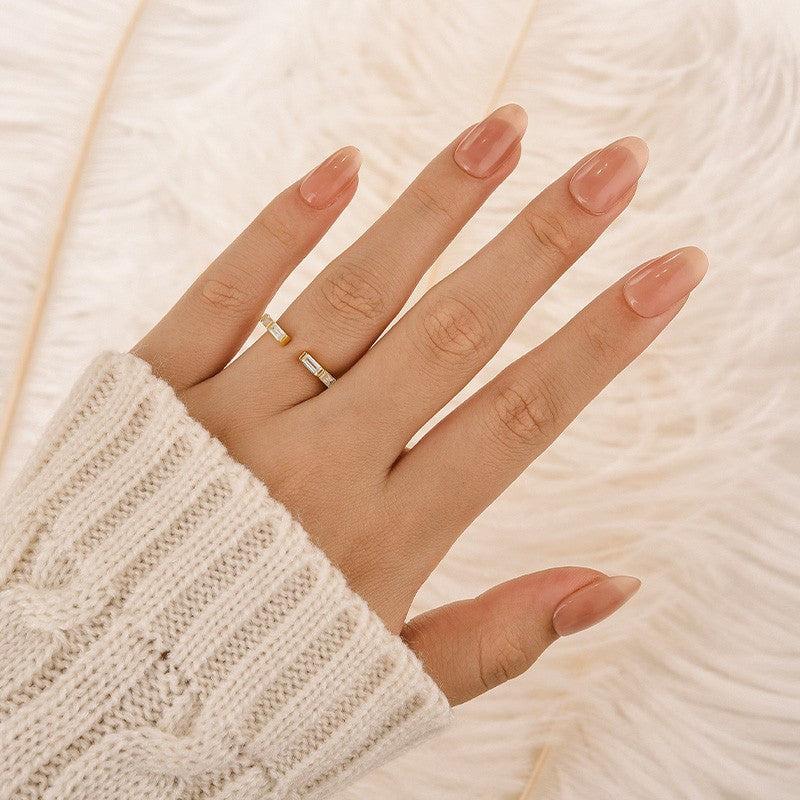 1.2Ct Open Emerald Cut Half Wedding Band In Sterling Silver