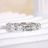 Louily Exquisite Emerald Cut Women's Wedding Band In Sterling Silver - louilyjewelry