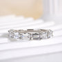 Louily Exquisite Emerald Cut Women's Wedding Band In Sterling Silver - louilyjewelry