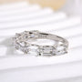 Louily Exquisite Emerald Cut Women's Wedding Band In Sterling Silver - louilyjewelry
