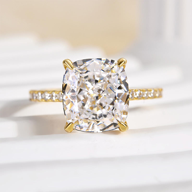 Louily Exclusive Cushion Cut Women's Engagement Ring In Sterling Silver - louilyjewelry