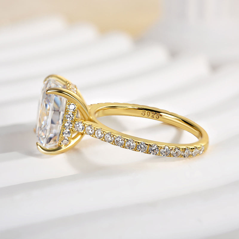 Louily Exclusive Cushion Cut Women's Engagement Ring In Sterling Silver - louilyjewelry